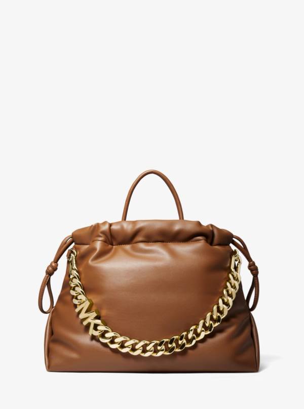 Damske Prenosná Taška Michael Kors Lina Medium Logo Faux Leather Hnede - Kabelky Michael Kors Nejlevnejsi | CRPXA-9742